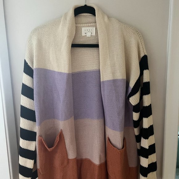 Anthropologie Sadie Striped-Sleeve Cardigan Size Small - Picture 5 of 5